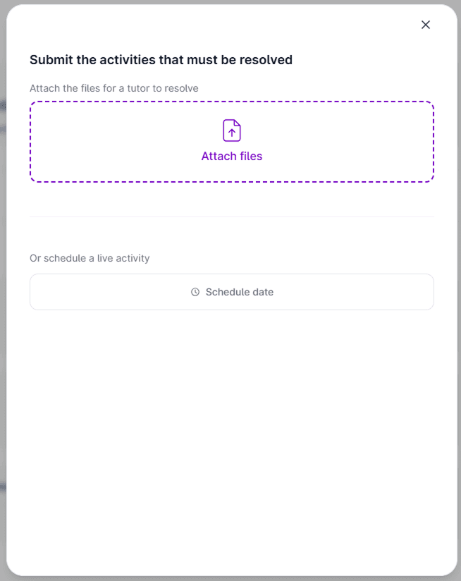 Screenshot of the tutor or AI selection field