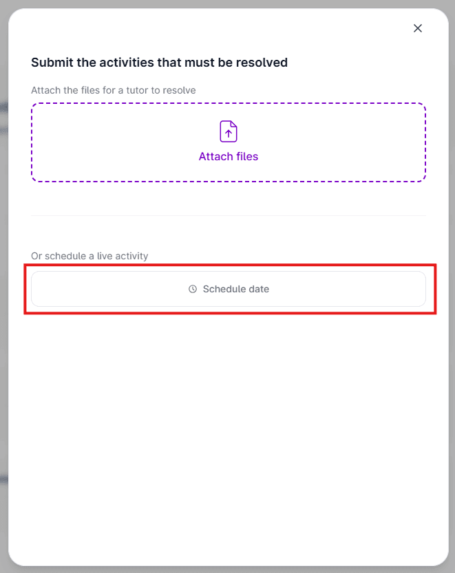 Screenshot of the tutor or AI selection field