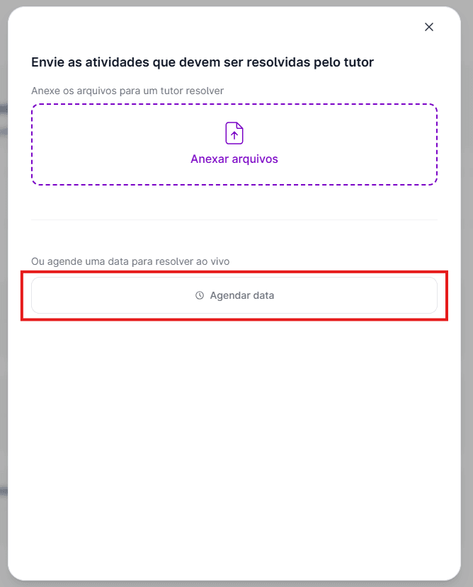Captura de tela do campo de escolha de tutor ou inteligência artificial