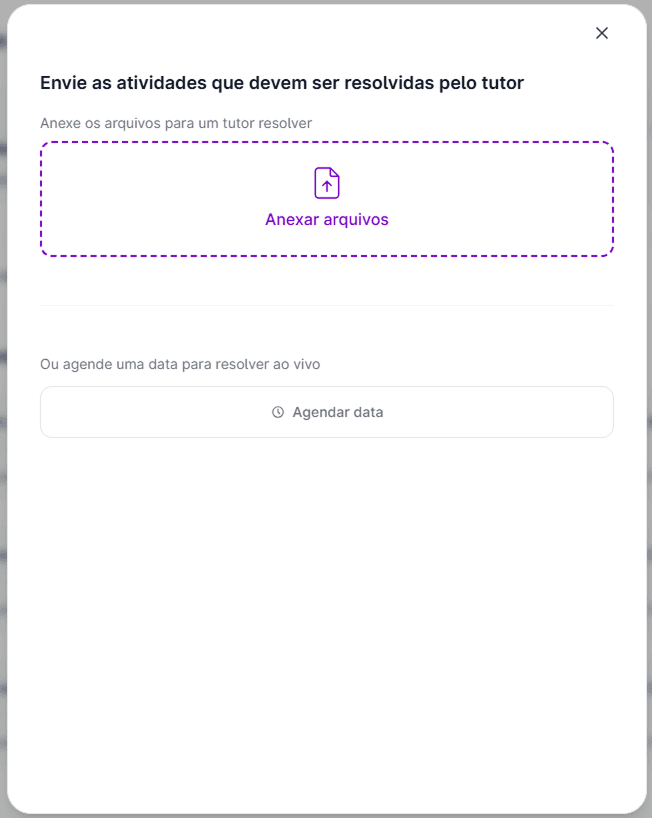 Captura de tela do campo de escolha de tutor ou inteligência artificial