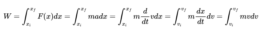 parte 1 da demonstração do Teorema do Trabalho-Energia cinética.